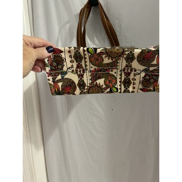 Sakroots Brown Owl Print I Dilated Lunch Bag 10x9x4.5 - Picture 5 of 7